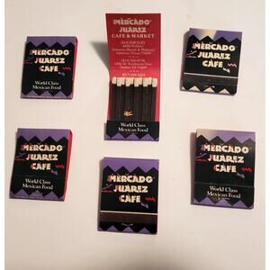 Vintage Matchbook Mercado Juarez Cafe Texas Matches Unstruck Lot Of 6
